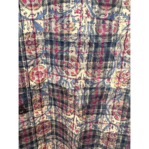 Orvis Classic Fit Short Sleeve Plaid Green Tan Button Up Shirt Men's Large - Picture 2 of 4